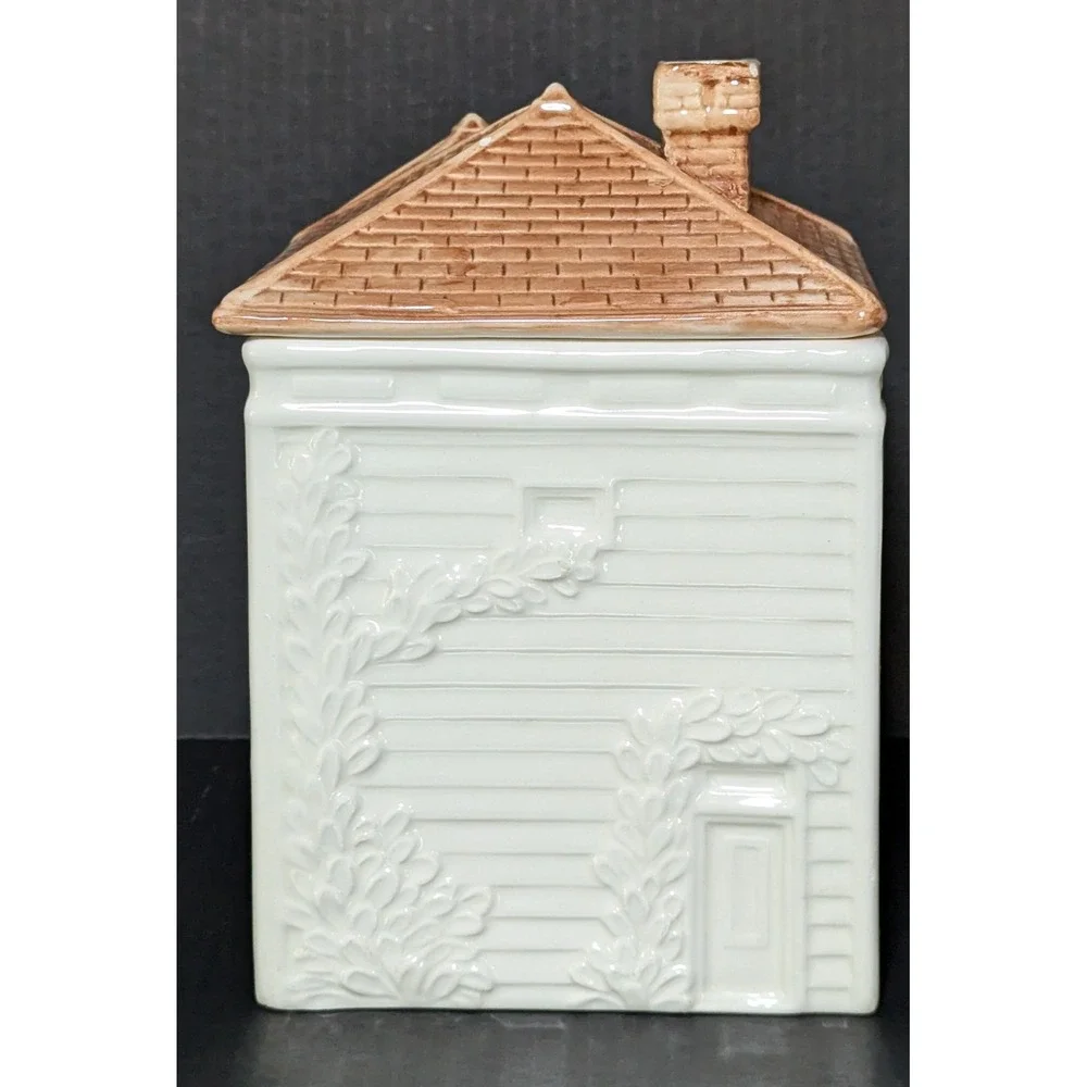 Vintage 1983 Avon Townhouse Ceramic Canister/Cookie Jar Exclusive to Reps